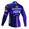 Wielershirt 2024 Groupama-FDJ Lange Mouw - Zwart Blauw